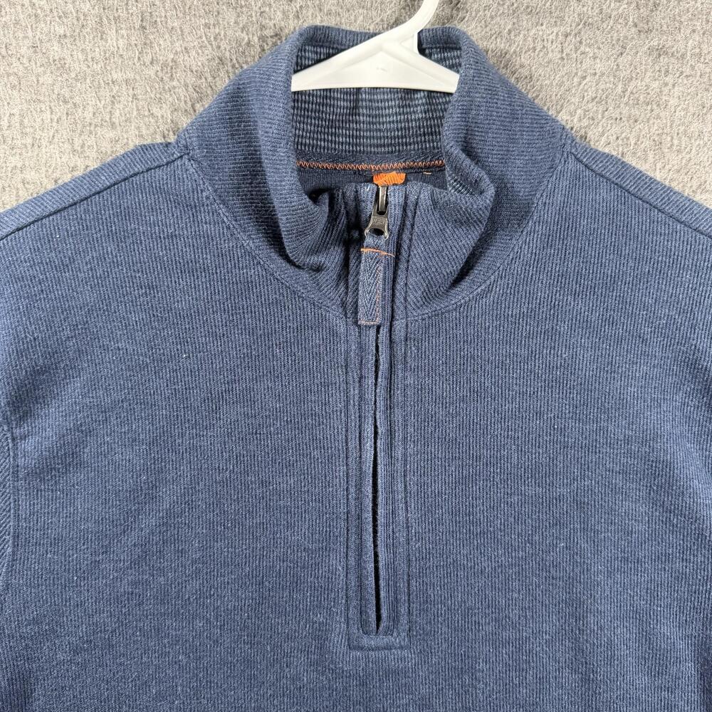 Dockers Sweater Mens Medium Blue Quarter Zip Mock Neck Cotton Blend Pullover